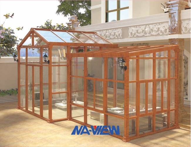 Diseño favorable al medio ambiente de aguilón del Sunroom prefabricado del tejado 1