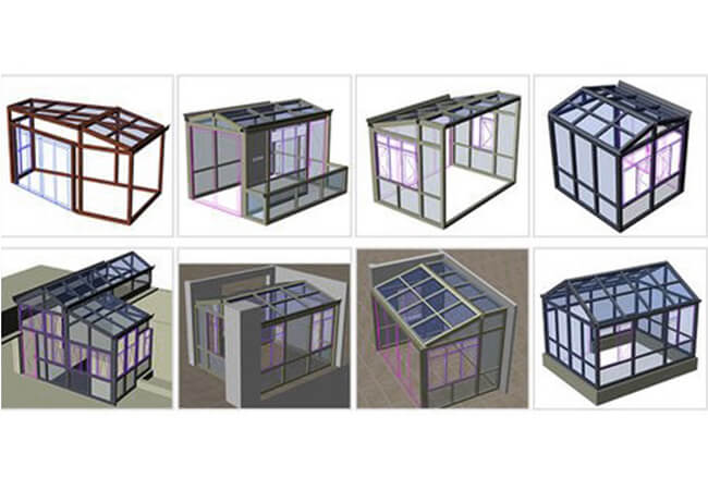 Diseño favorable al medio ambiente ahorro de energía del pequeño invernadero de aluminio 1
