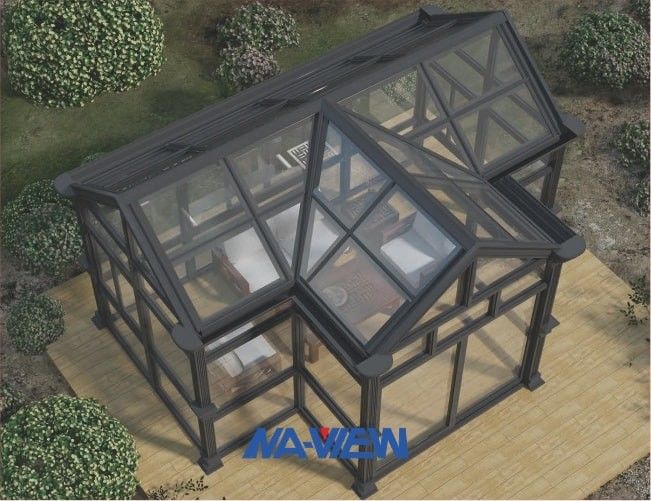Adición del Sunroom del tejado de aguilón de PVDF encendido a los invernaderos de Four Seasons de la casa 1