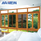 Ventana de desplazamiento de cristal horizontal del marco de aluminio de la textura de madera de Guangdong NAVIEW proveedor