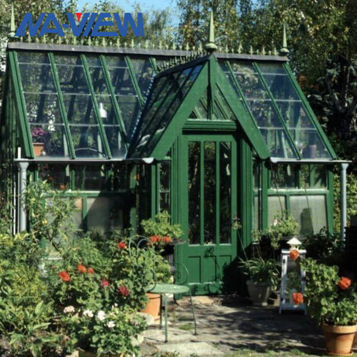 Aduana de cristal de aluminio del invernadero del invernadero verde del jardín pequeña proveedor